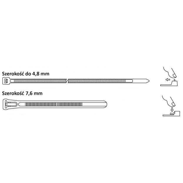 Opaski zaciskowe wielokrotnego użytku | Otwieralne | WKK
