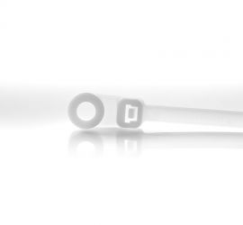WKK - Poliamidowe opaski zaciskowe - z otworem montażowym pod śrubę - Naturalny - 370x4,8mm - 100 sztuk